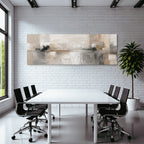 Abstraktes Kunstwerk Beige Grau Weiss Texturiert