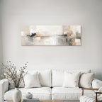Abstraktes Kunstwerk Beige Grau Weiss Texturiert