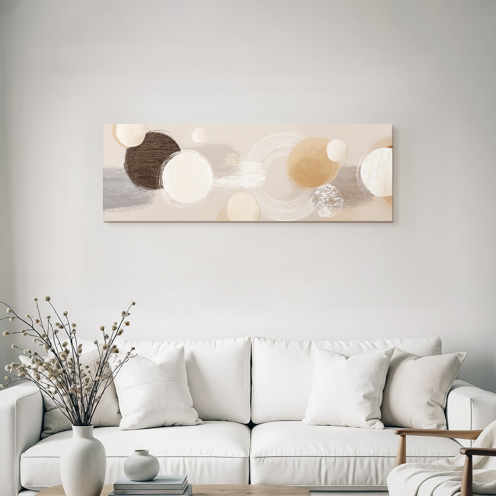 Abstract artwork with circular shapes in many colors and textures