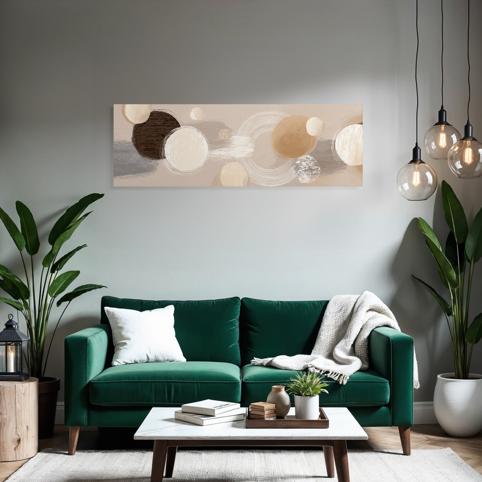 Abstract artwork with circular shapes in many colors and textures