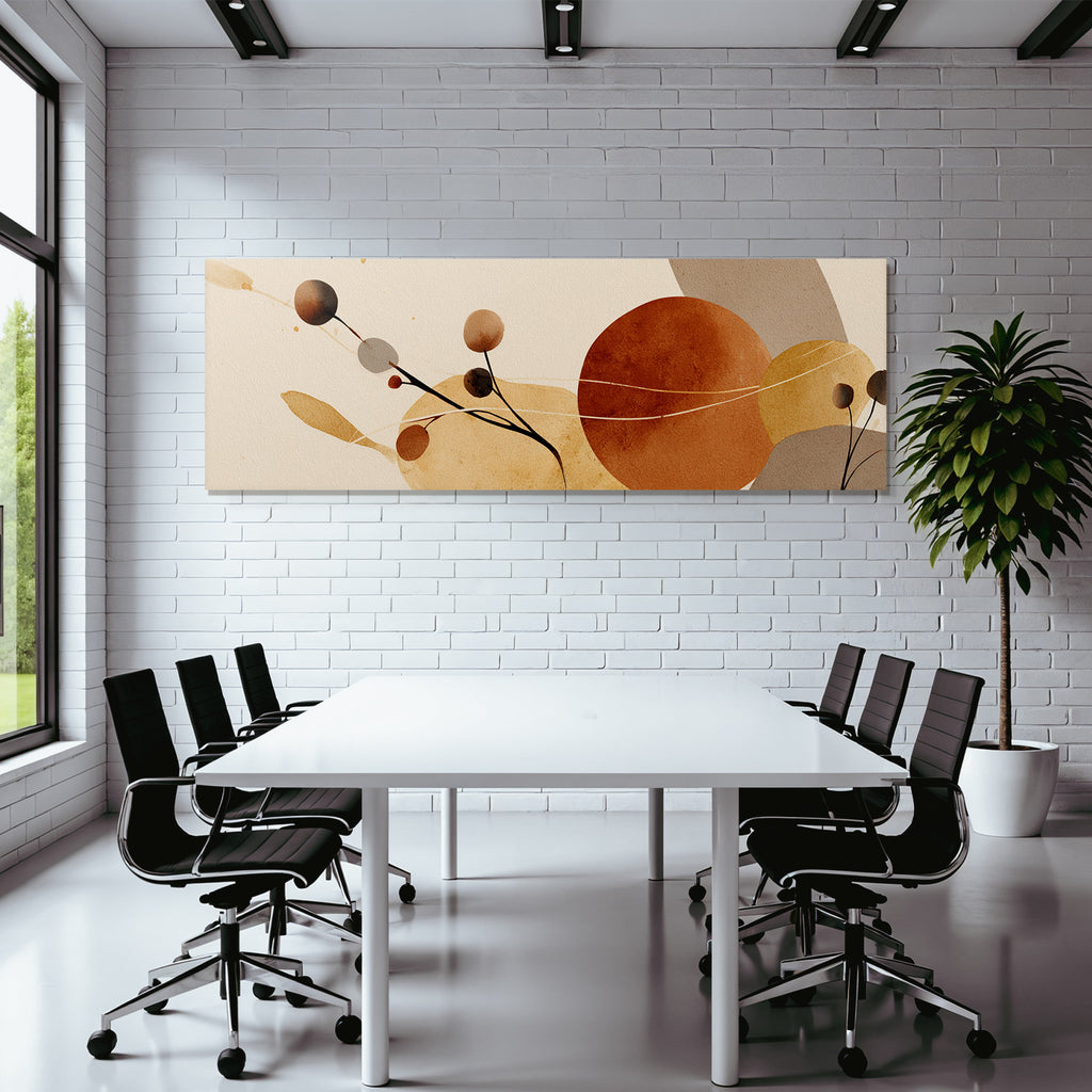 Abstraktes Kunstwerk Organische Formen Erdige Farben Wasserfarben Stil