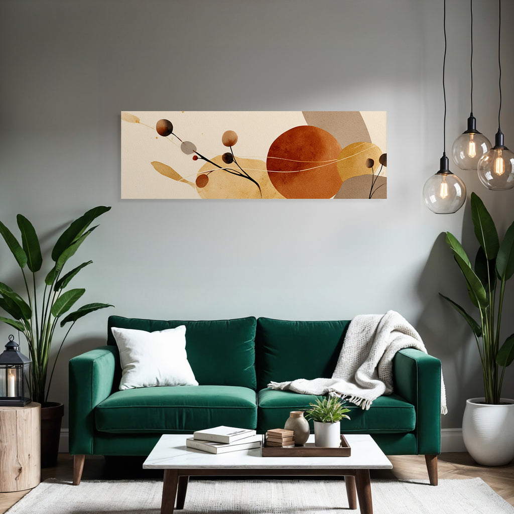 Abstraktes Kunstwerk Organische Formen Erdige Farben Wasserfarben Stil