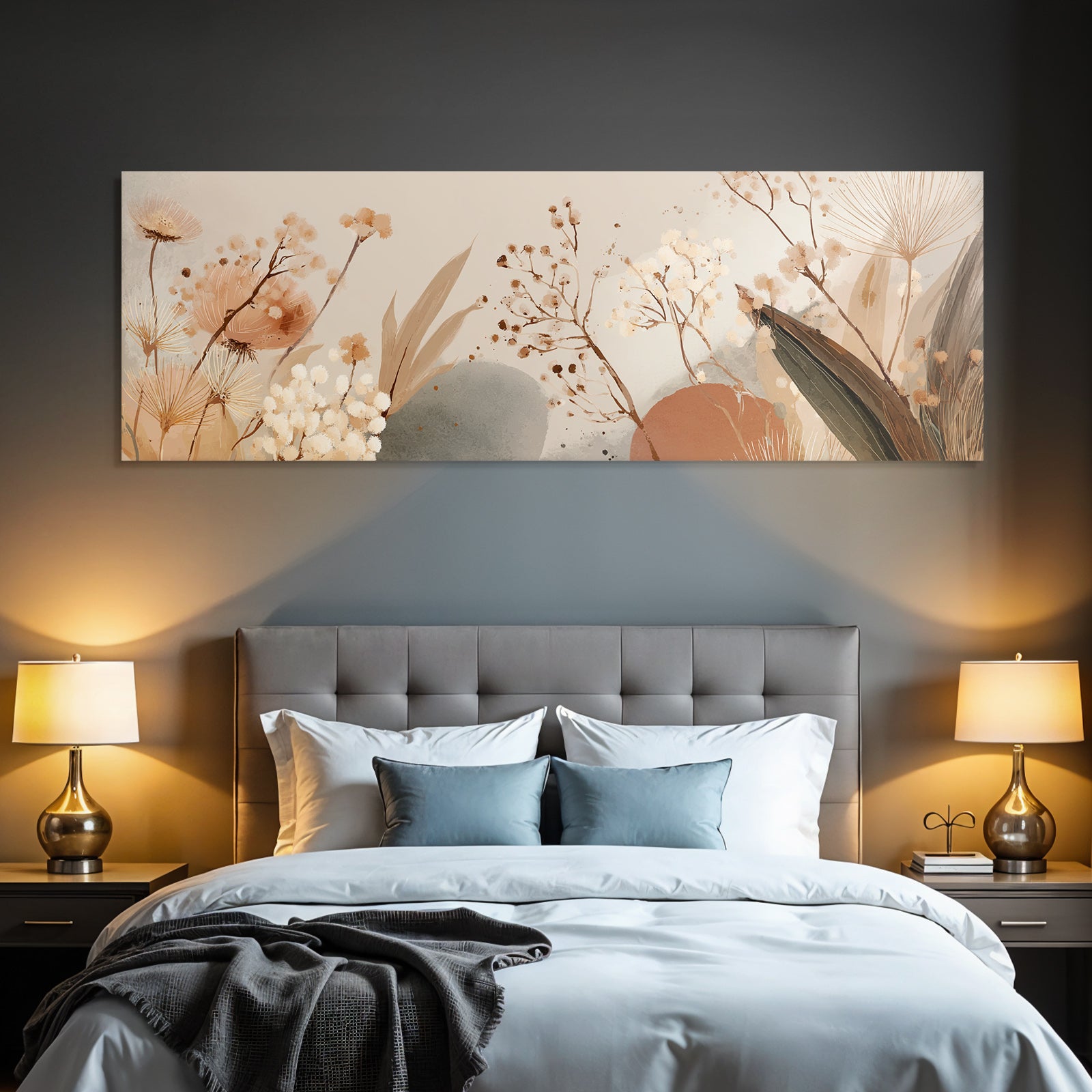 Artistic Flower And Plant Illustration Soft Earthy Tones Aspect Ratio