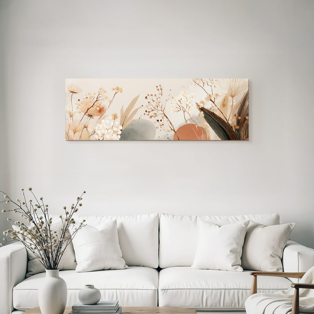 Artistic Flower And Plant Illustration Soft Earthy Tones Aspect Ratio