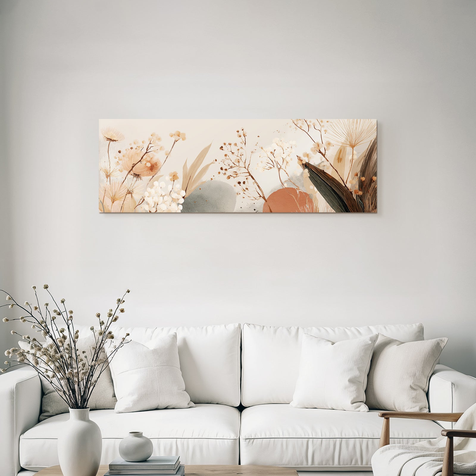 Artistic Flower And Plant Illustration Soft Earthy Tones Aspect Ratio