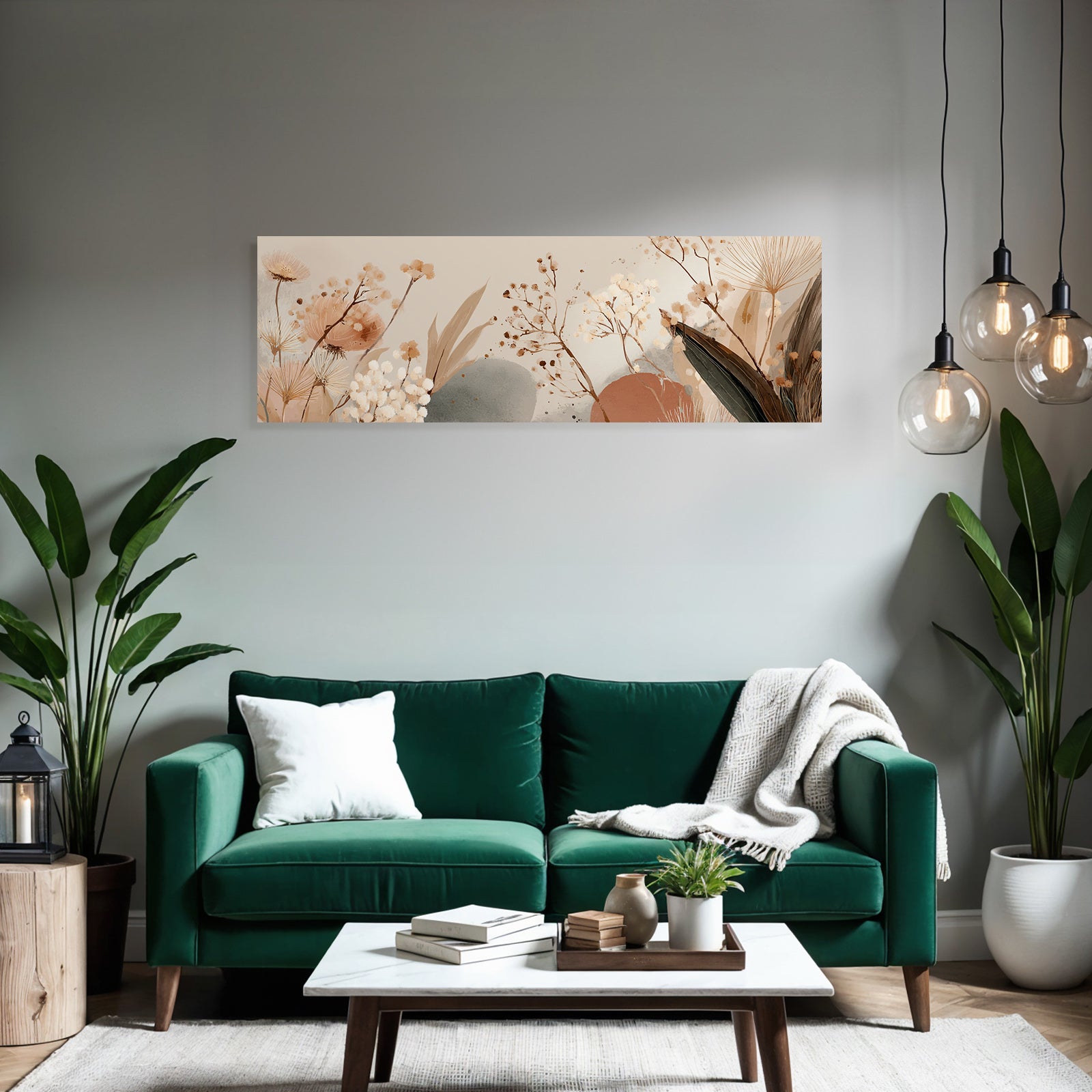 Artistic Flower And Plant Illustration Soft Earthy Tones Aspect Ratio