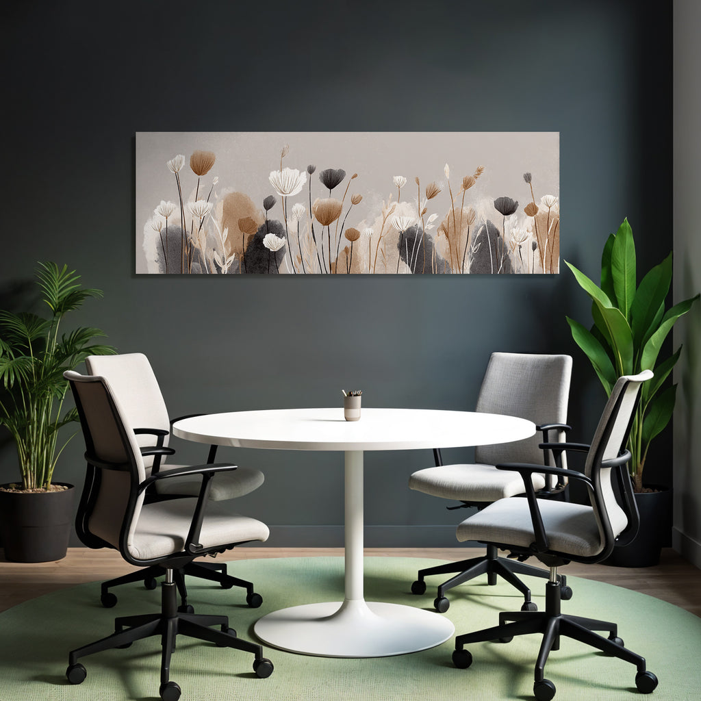 Blumenillustration Auf Texturiertem Hintergrund In Sanften Farben