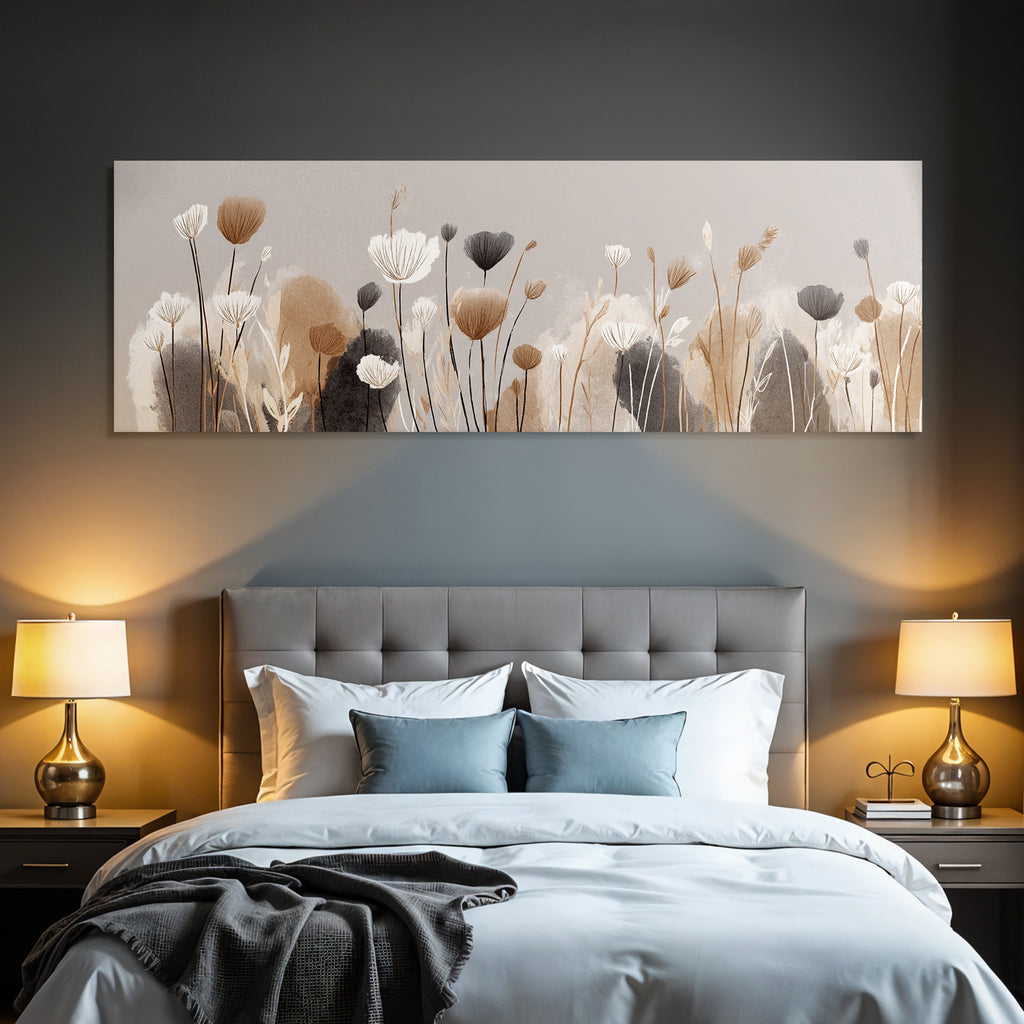 Blumenillustration Auf Texturiertem Hintergrund In Sanften Farben