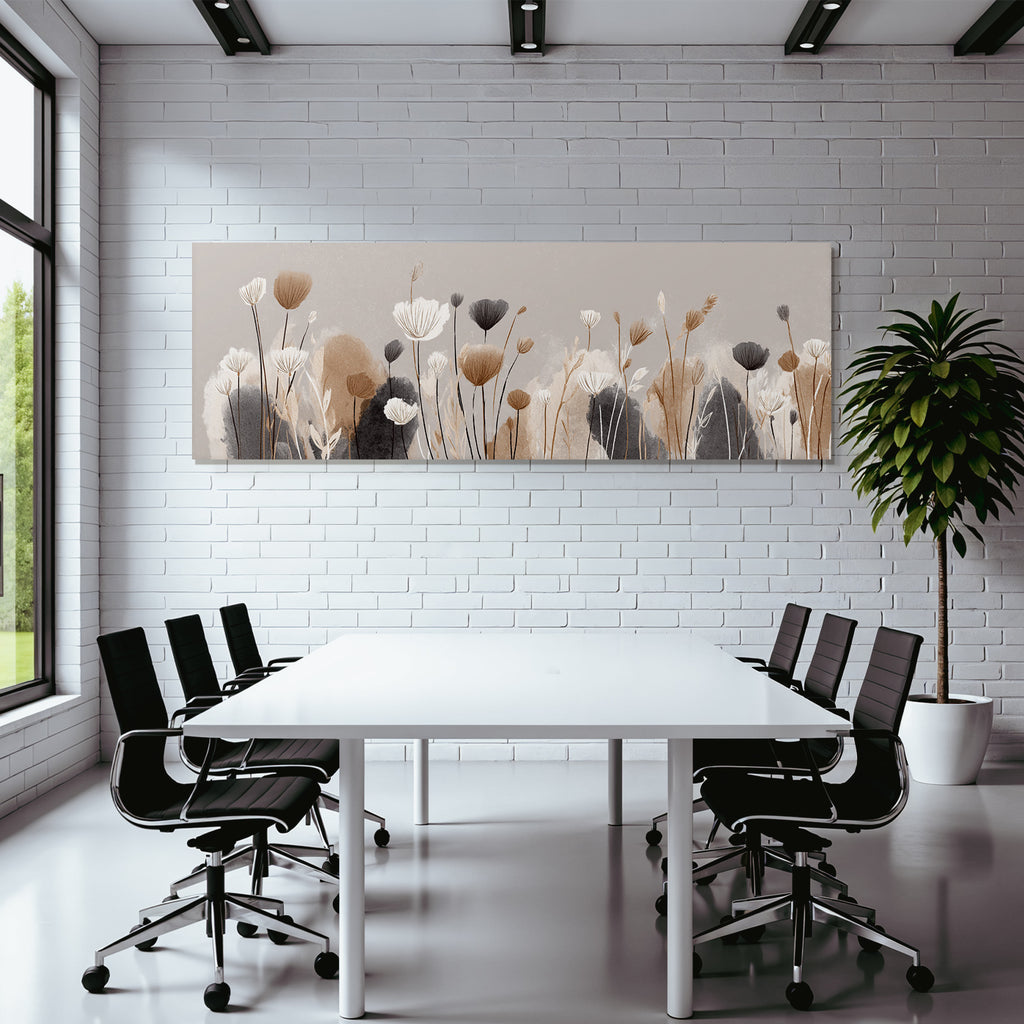 Blumenillustration Auf Texturiertem Hintergrund In Sanften Farben