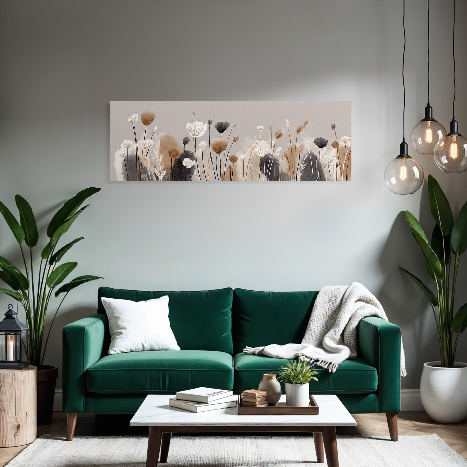 Floral illustration on a textured background in soft colors