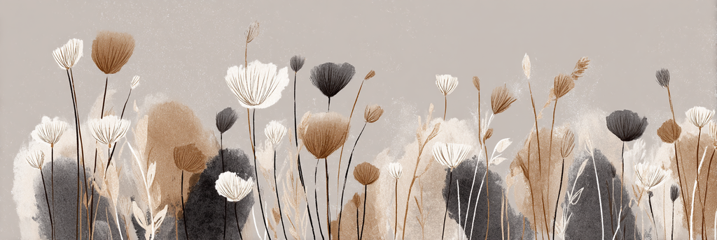 Blumenillustration Auf Texturiertem Hintergrund In Sanften Farben | Japandi | Einrichtungsstile