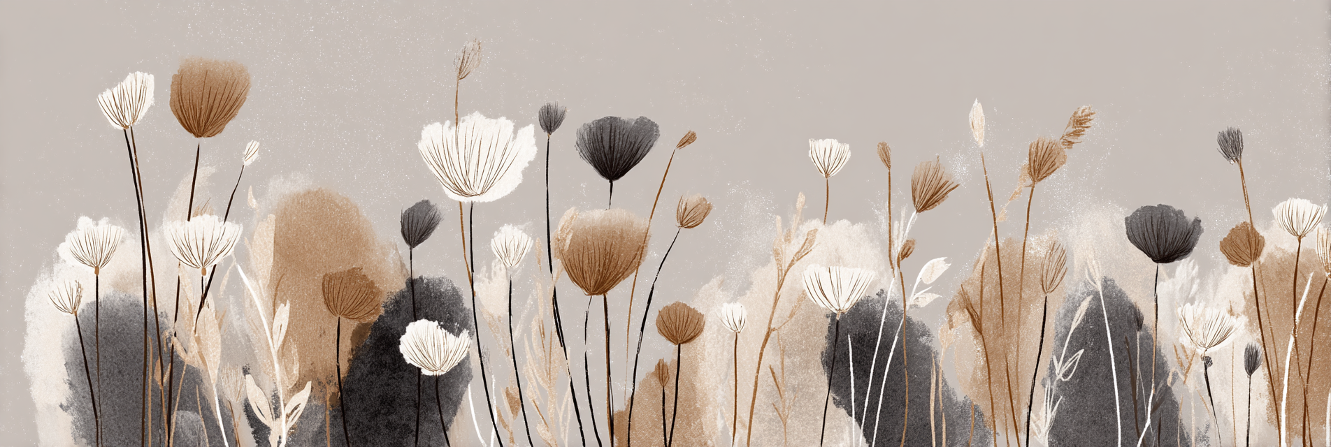 Blumenillustration Auf Texturiertem Hintergrund In Sanften Farben | Japandi | Einrichtungsstile