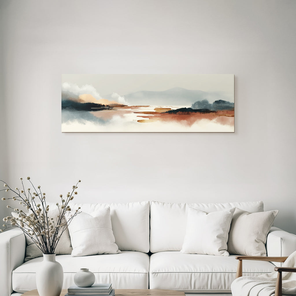 Digitale Landschaft Illustation Clouds Mountains Water