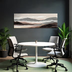 Landschaft Mit Bergen Und Nebel Weichfarben