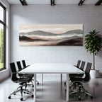 Landschaft Mit Bergen Und Nebel Weichfarben
