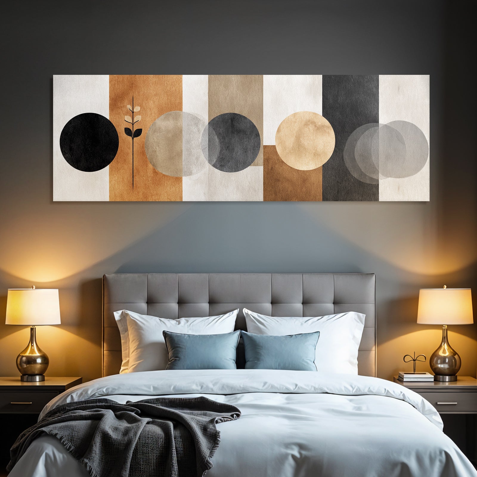 Moderne Abstrakte Design Kreise Und Vertikale Streifen Schwarz Weiss Beige Braun