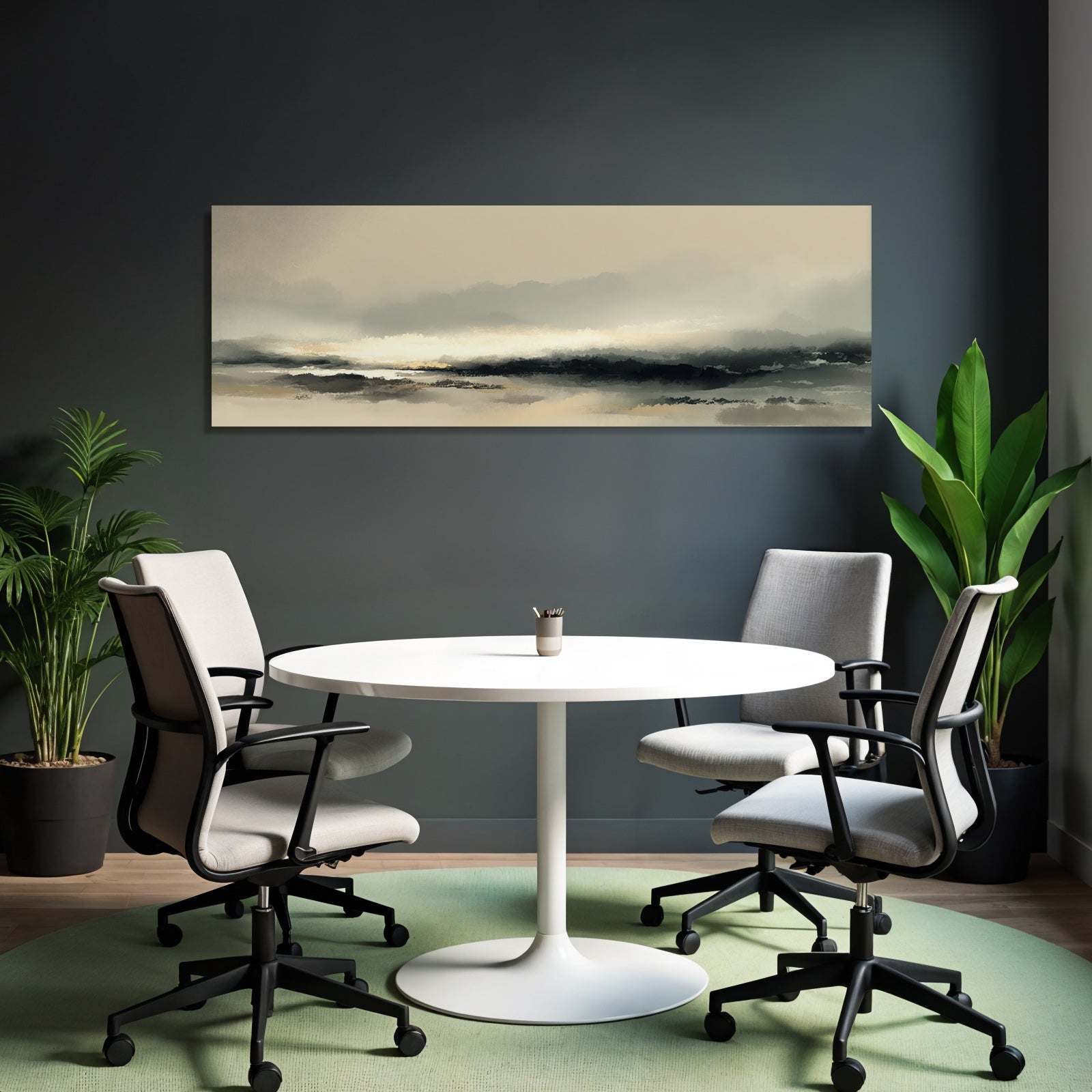 Foggy Landscape Digitally Painted Horizon Soft Color Blending