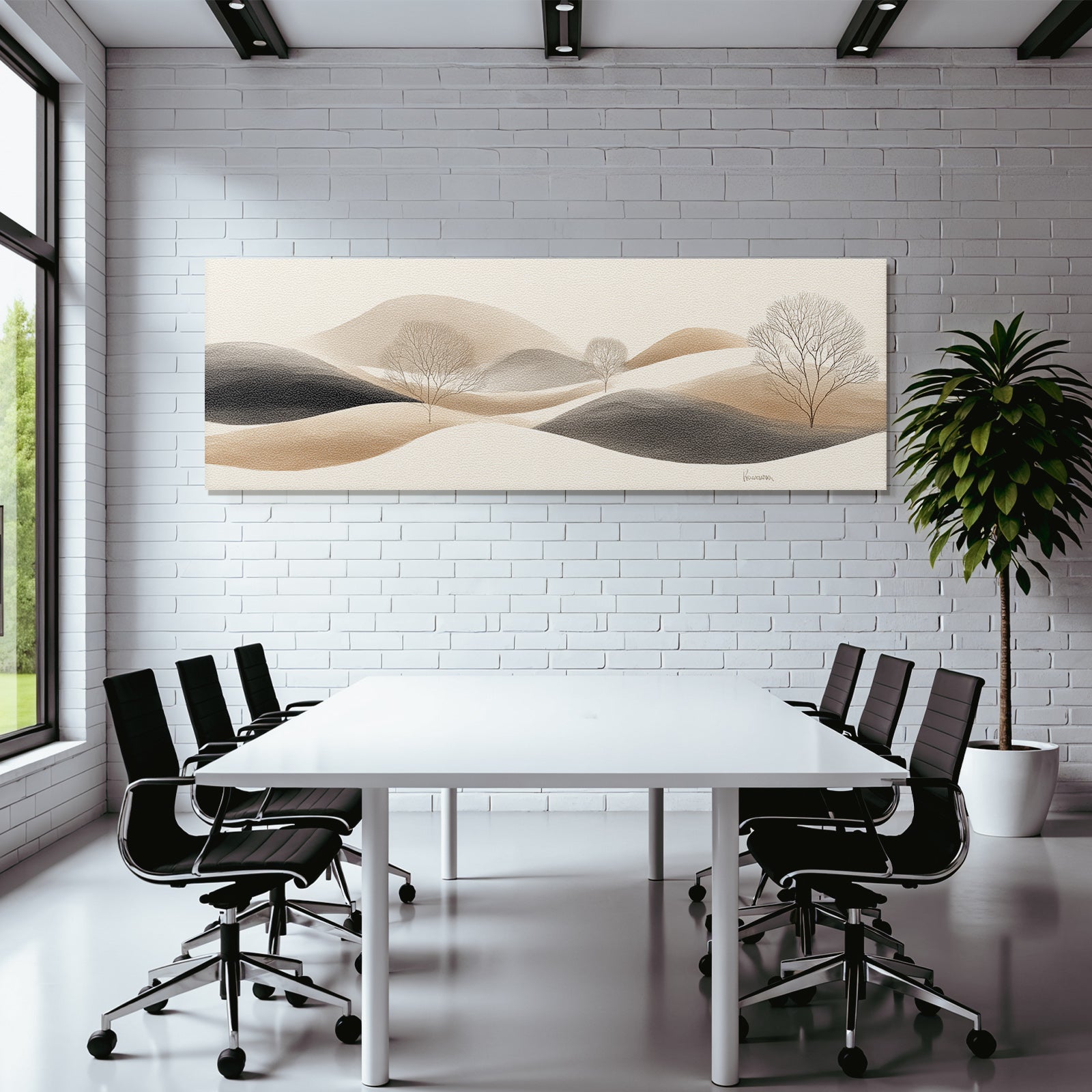 Rolling Hills With Trees Minimalist