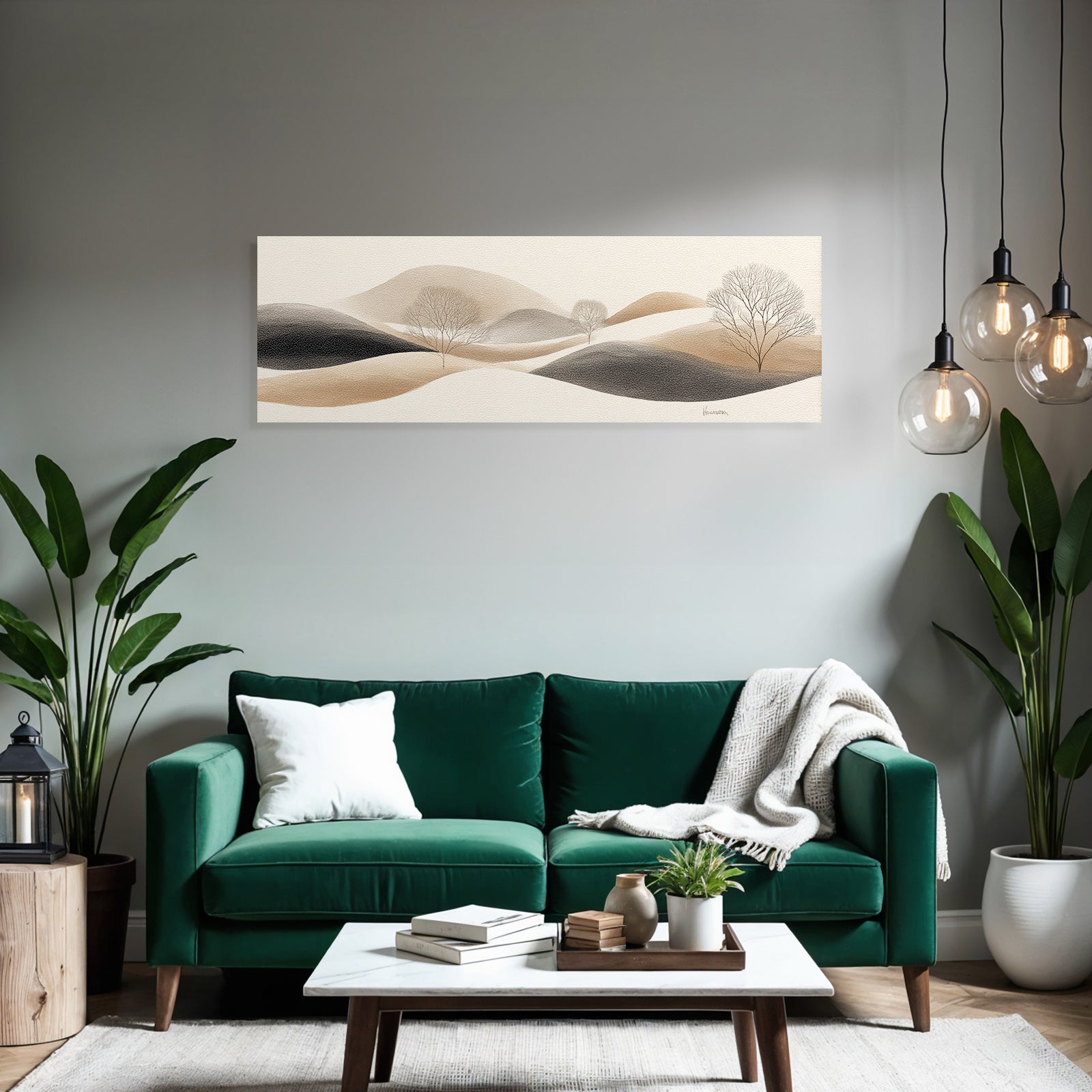 Rolling Hills With Trees Minimalist