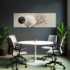 Stylized Plants And Circular Shapes In Neutral Background