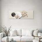 Stylized Plants And Circular Shapes In Neutral Background