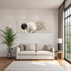 Stylized Plants And Circular Shapes In Neutral Background