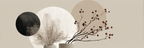 Stylized Plants And Circular Shapes In Neutral Background | Japandi | Einrichtungsstile