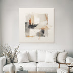 Abstract Artwork Gray White Orange
