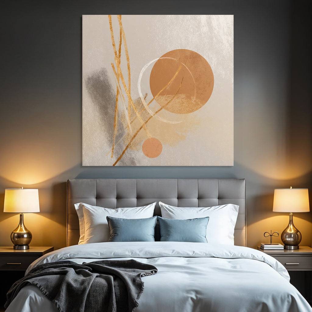 Abstract Artwork Muted Colors Shapes Lines