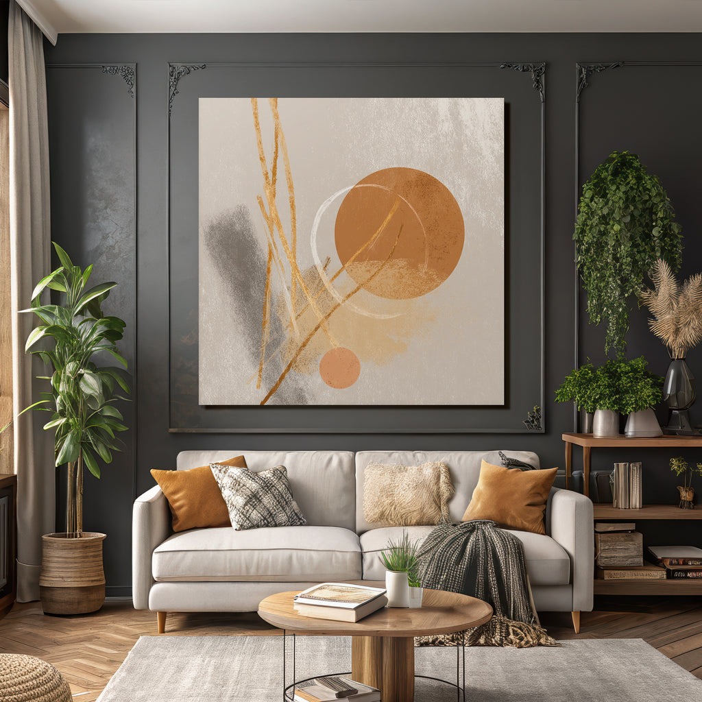 Abstract Artwork Muted Colors Shapes Lines