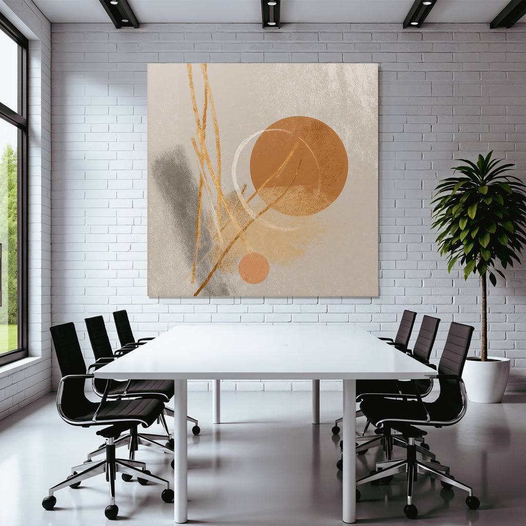 Abstract Artwork Muted Colors Shapes Lines