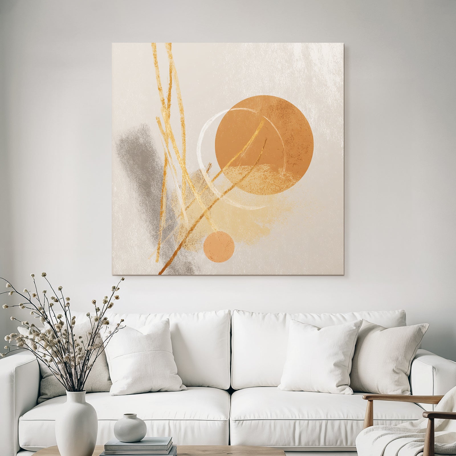 Abstract Artwork Muted Colors Shapes Lines