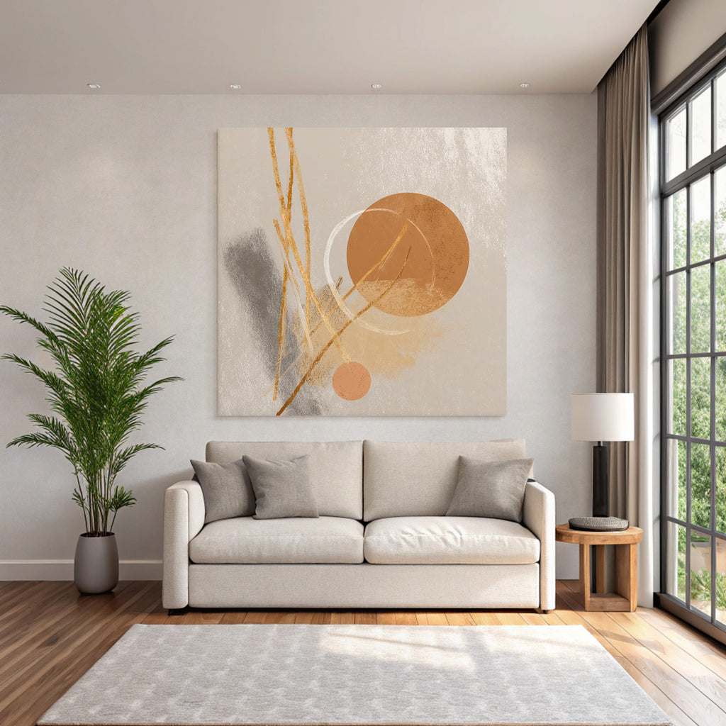Abstract Artwork Muted Colors Shapes Lines