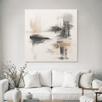 Abstract Artwork Soft Colors Brush Strokes Serene Scene Square Format