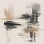 Abstract Artwork Soft Colors Brush Strokes Serene Scene Square Format | Japandi | Einrichtungsstile