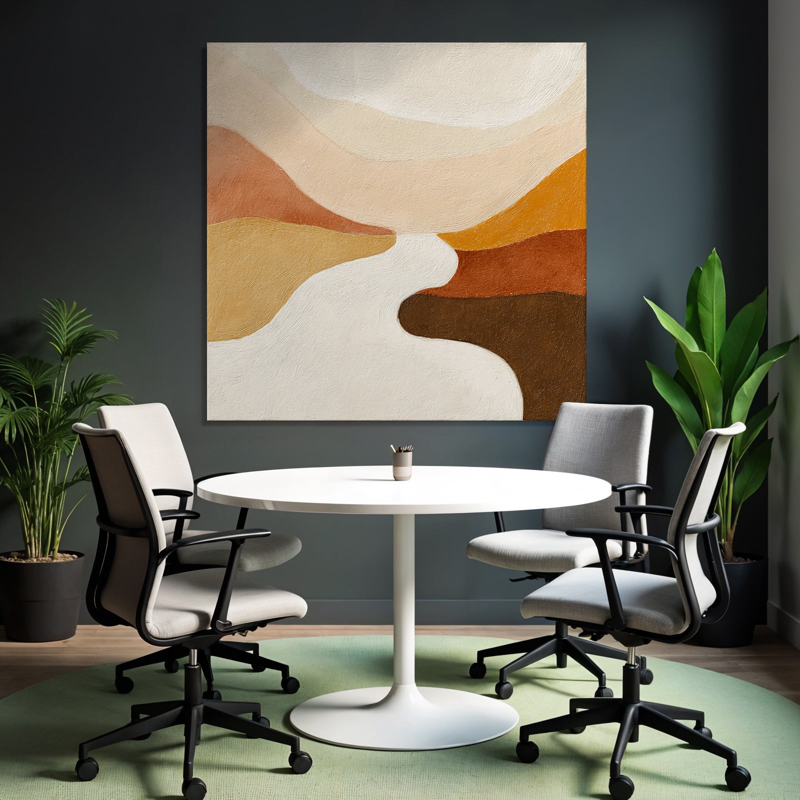 Abstract Artwork Warm Colors Fluid Shapes Landscape