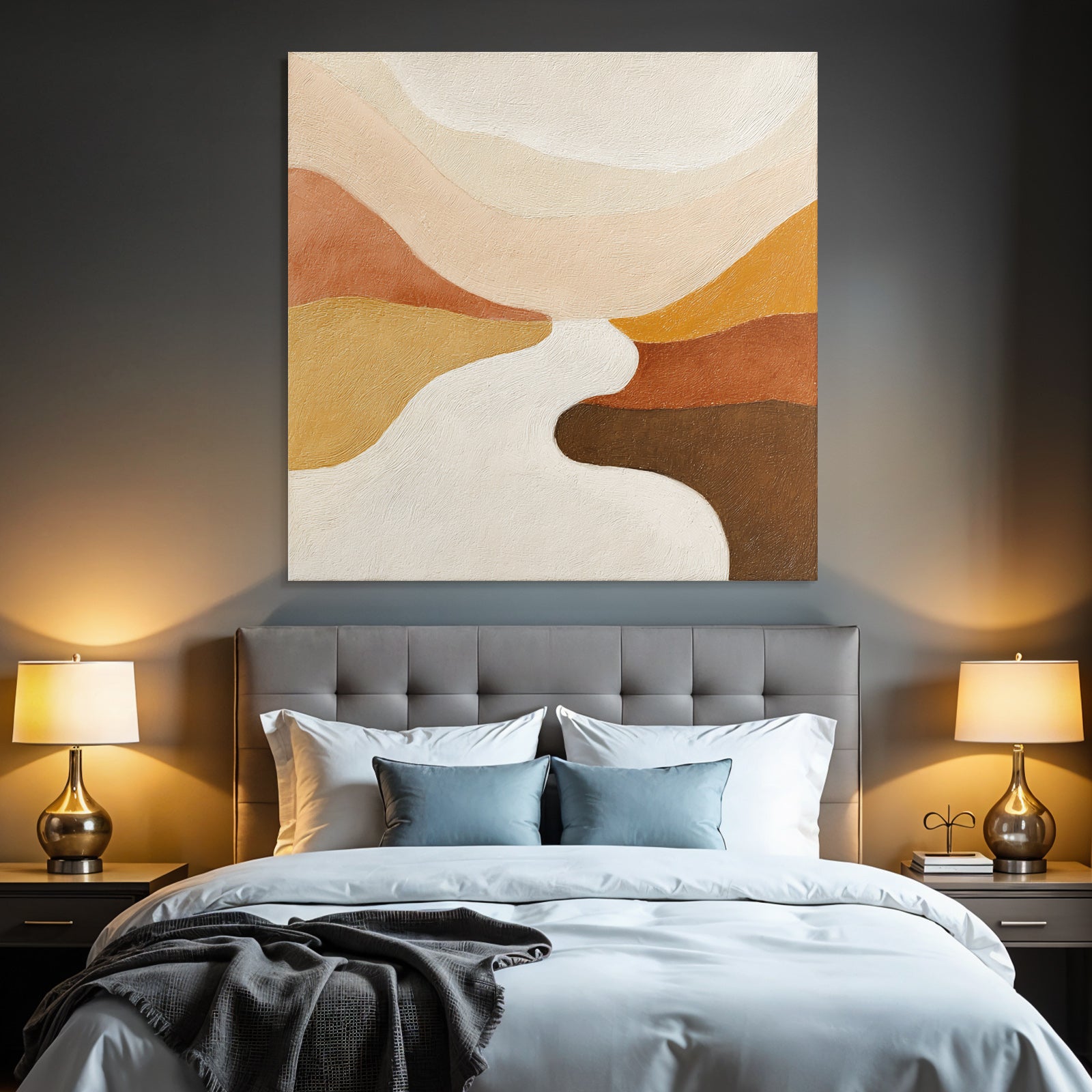 Abstract Artwork Warm Colors Fluid Shapes Landscape