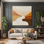 Abstract Artwork Warm Colors Fluid Shapes Landscape
