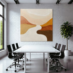 Abstract Artwork Warm Colors Fluid Shapes Landscape