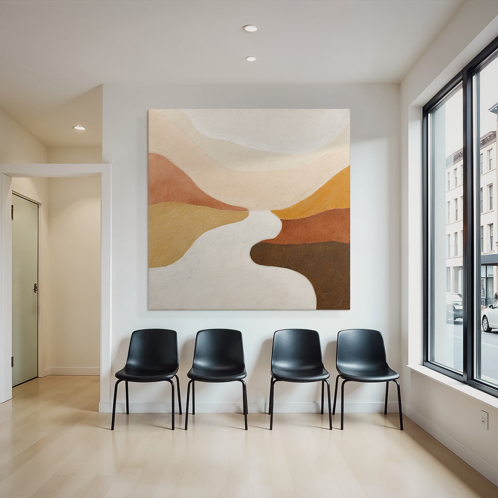 Abstract Artwork Warm Colors Fluid Shapes Landscape