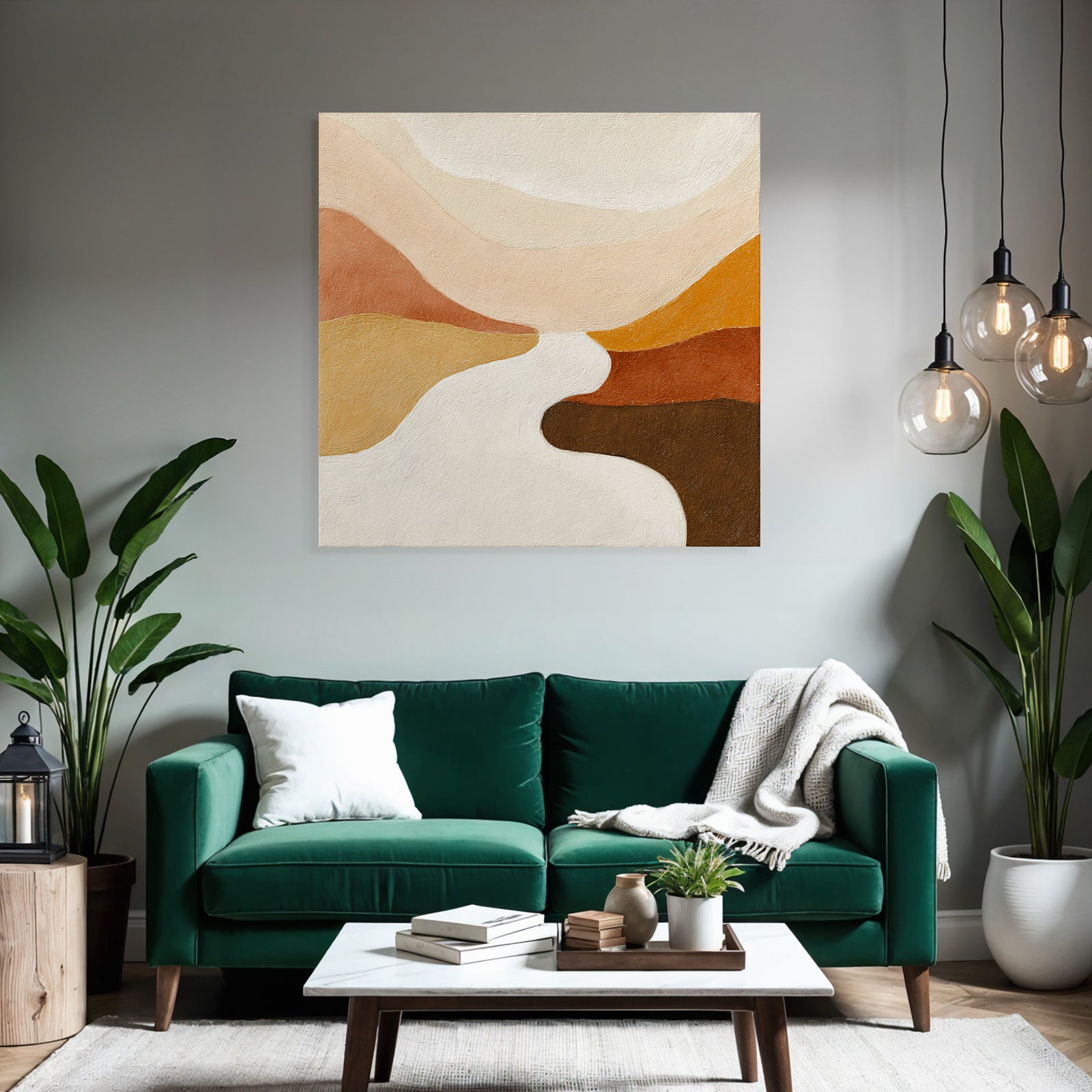 Abstract Artwork Warm Colors Fluid Shapes Landscape