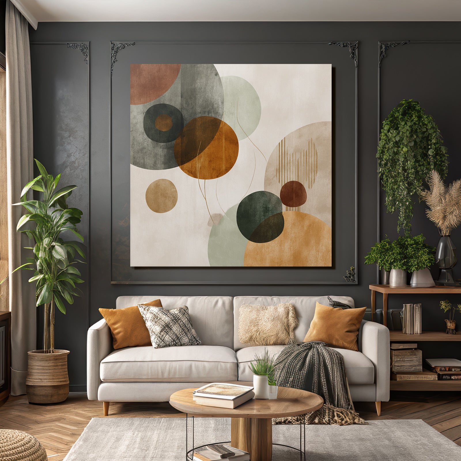 Abstract Circles Artwork Textured Background