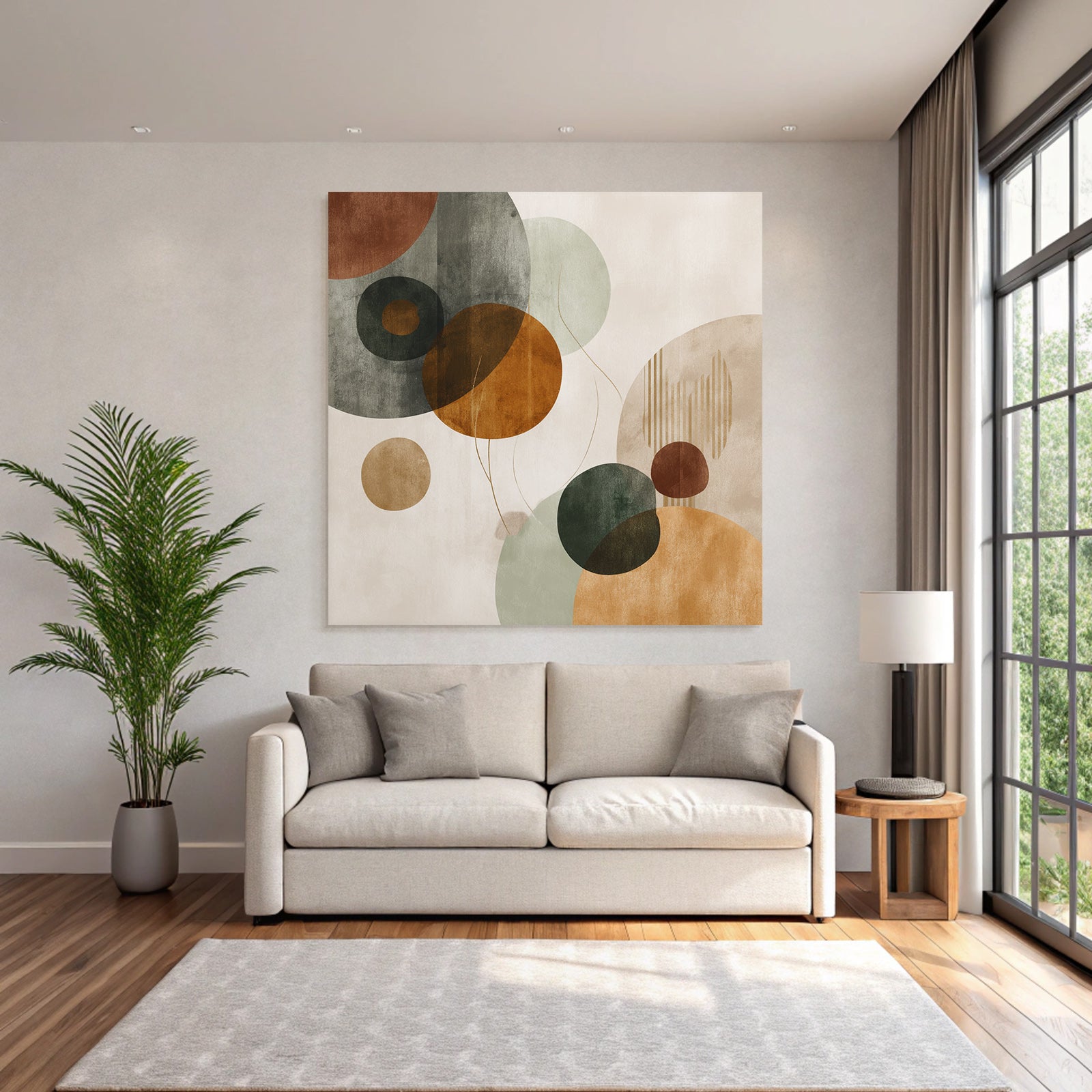Abstract Circles Artwork Textured Background