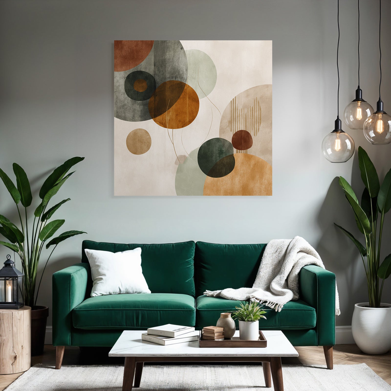 Abstract Circles Artwork Textured Background