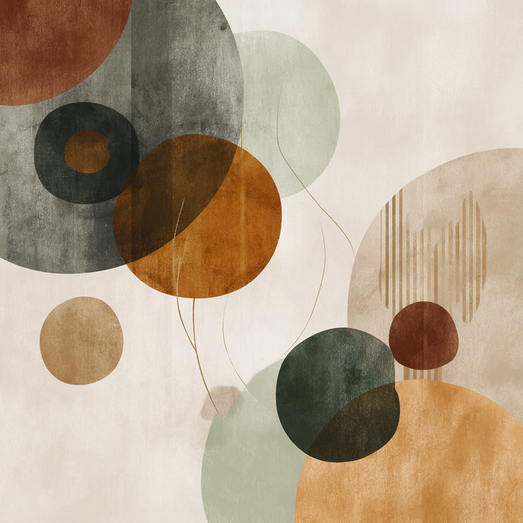 Abstract Circles Artwork Textured Background | Japandi | Einrichtungsstile