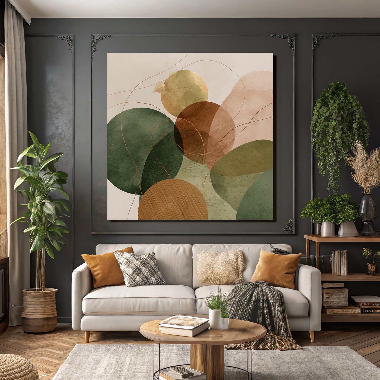 Abstract Circles Earthy Tones Design