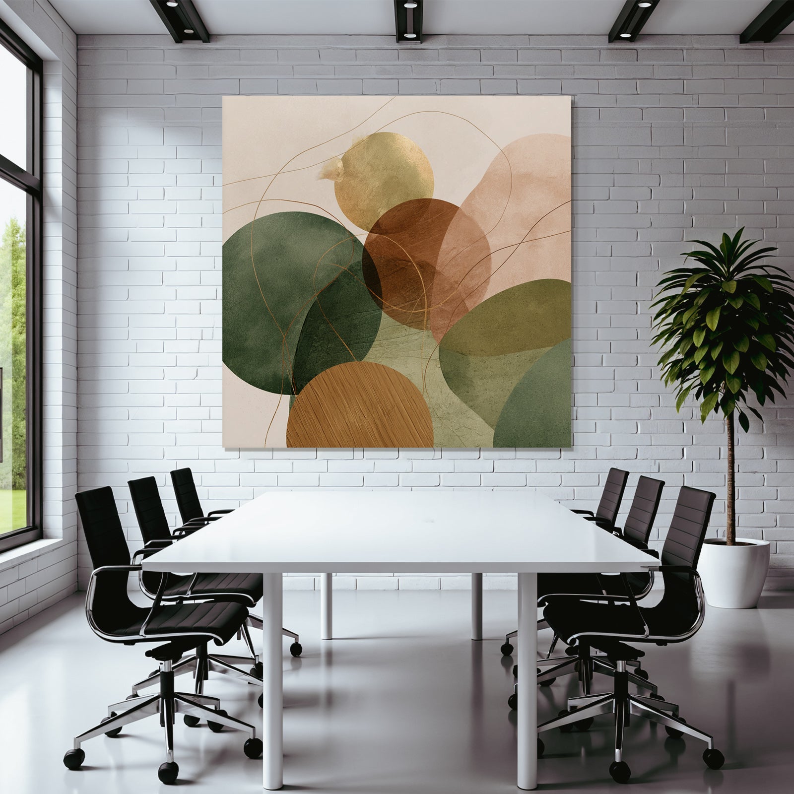 Abstract Circles Earthy Tones Design