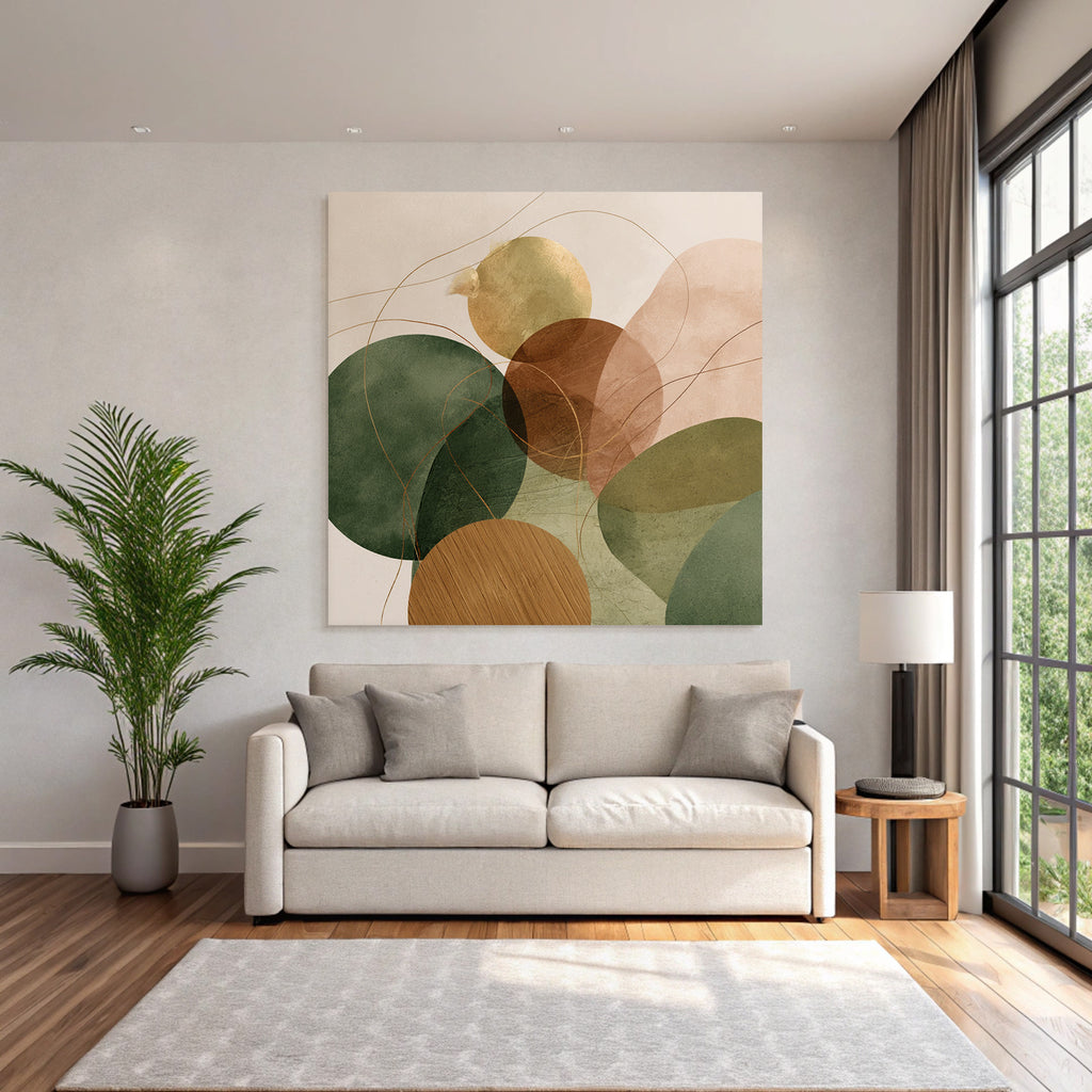 Abstract Circles Earthy Tones Design