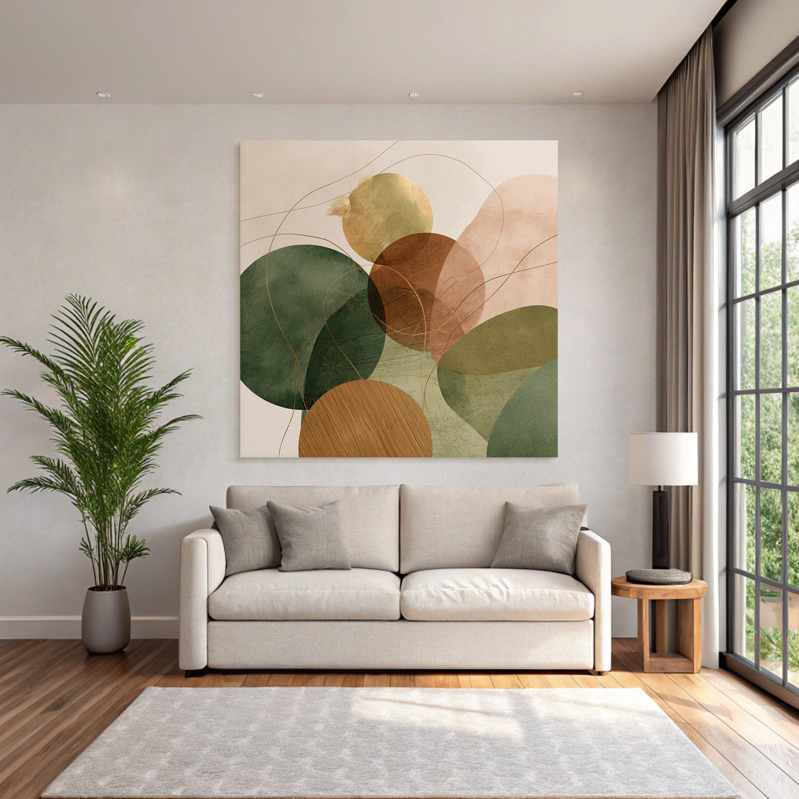 Abstract Circles Earthy Tones Design