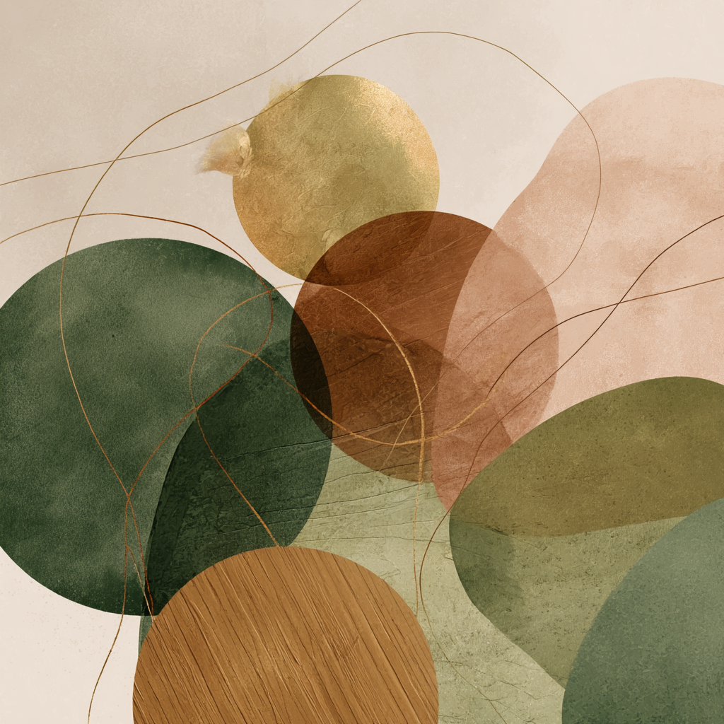 Abstract Circles Earthy Tones Design | Japandi | Einrichtungsstile